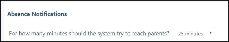 Absence Notifications setting