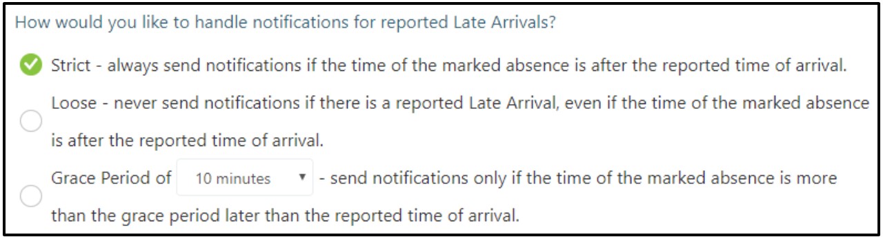 Late Arrivals Notifications