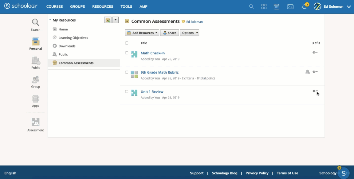 GIF of how to convert an existing assessment to an AMP question bank.