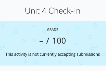 Assessment view for students when submissions are disabled.