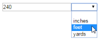Fill-in-the-blank Text interaction next to Drop Down interaction that contains units of measure