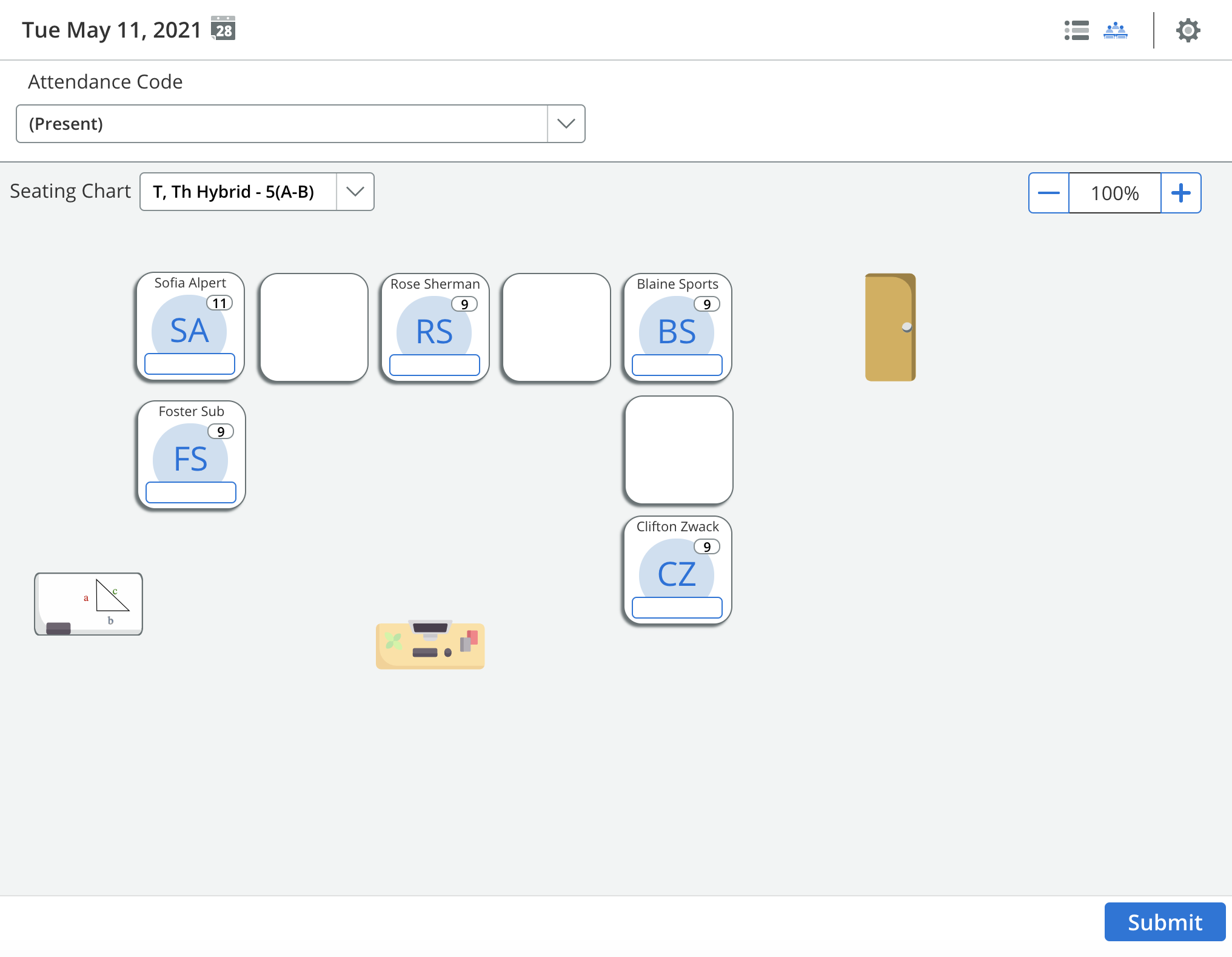 PowerSchool SIS seating chart updated in Schoology.