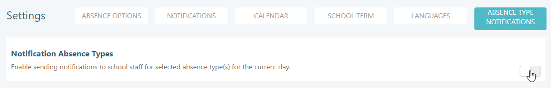 Absence Type Notifications tab