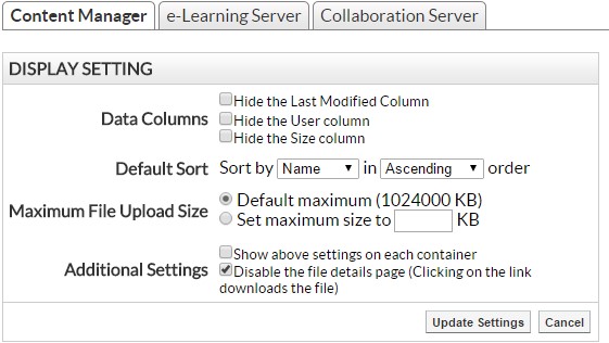 Content Manager tab