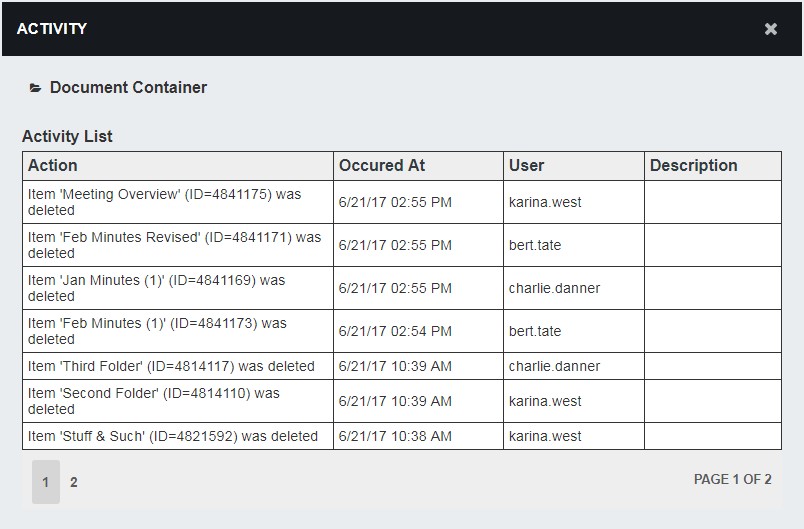 Activity window