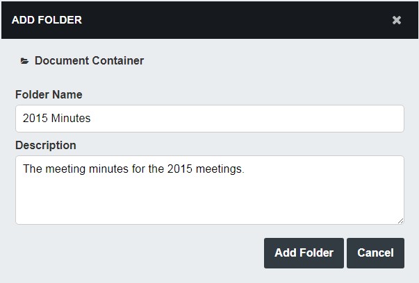 Add Folder window