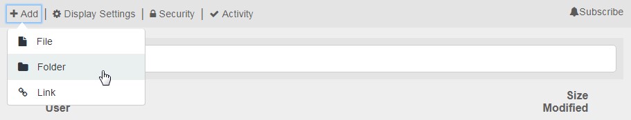 Add Folder menu