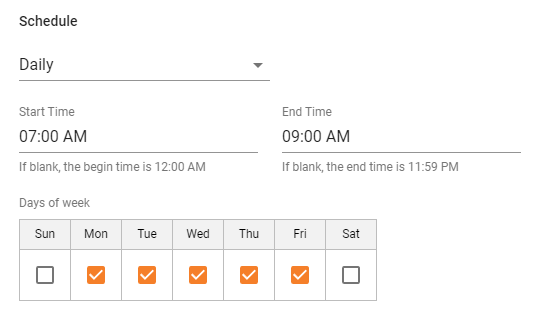 Schedule Screen
