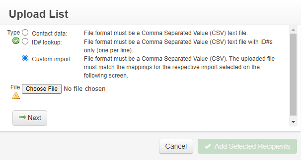 Upload List