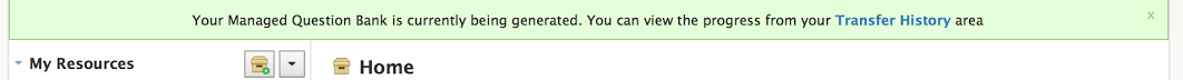 Success message with the Transfer History link