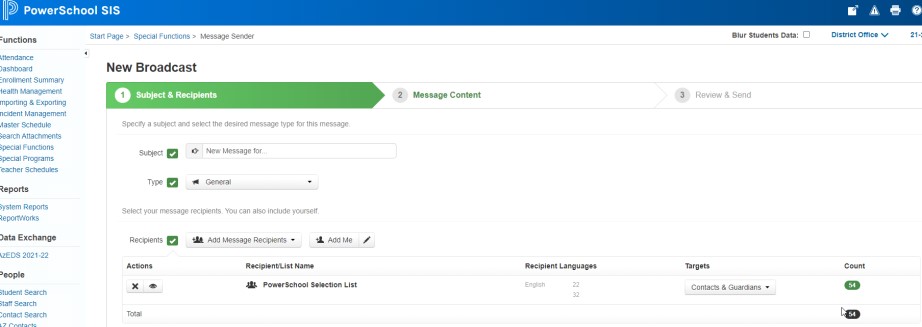 New Broadcast builder