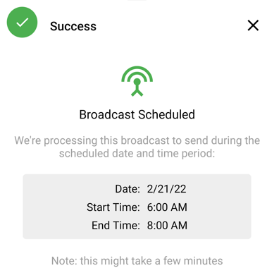 Broadcast Scheduled