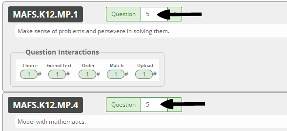 The mobile view of the question totals field. 