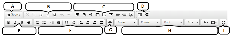 screenshot of the test print customization toolbar