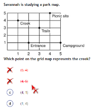image of the eliminator tool in use on a multiple-choice item