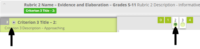 screenshot showing selecting score