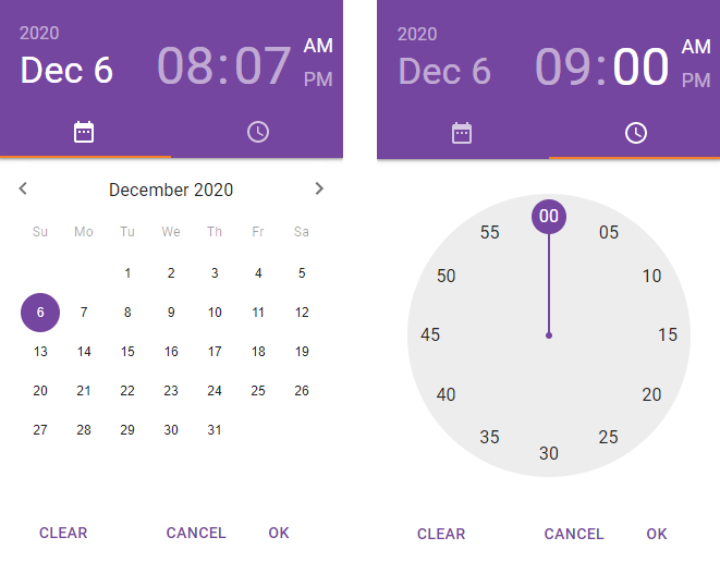 Date and Time Screen