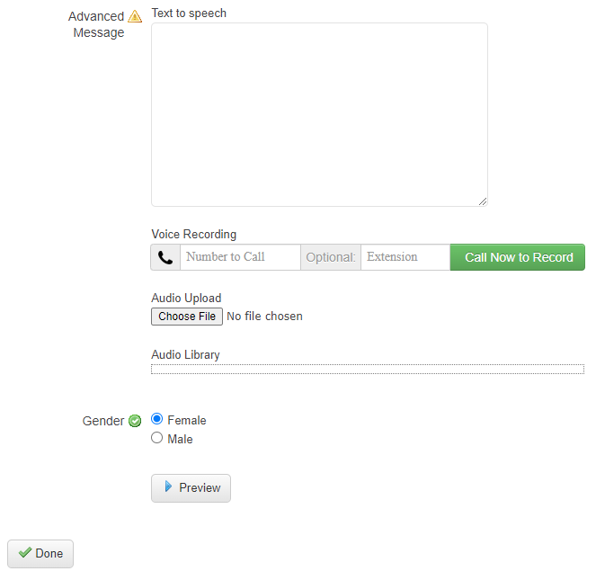 Advance Message Field