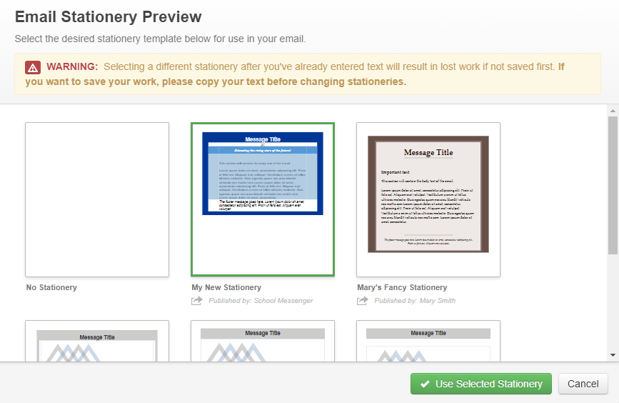 Email Stationery Preview