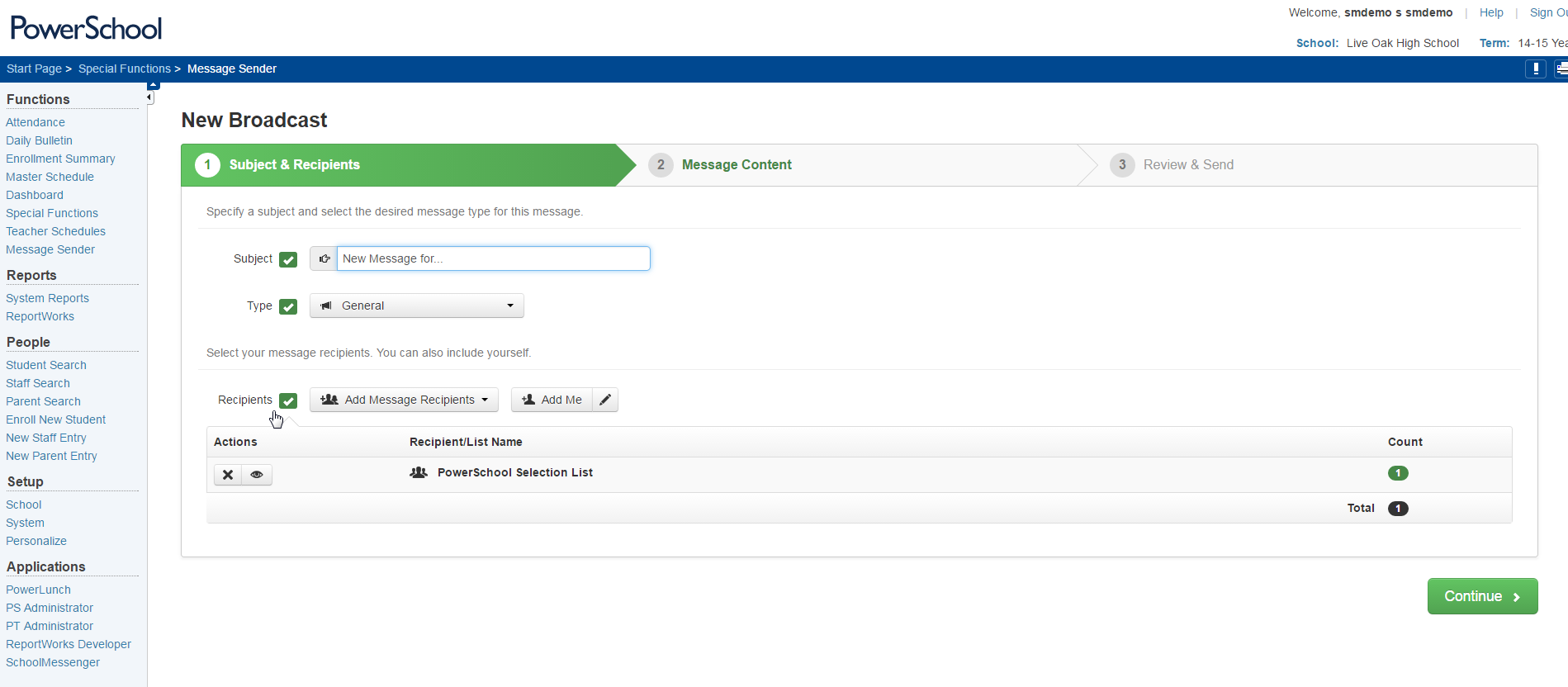 New Broadcast Window