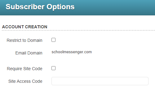 Subscriber Options