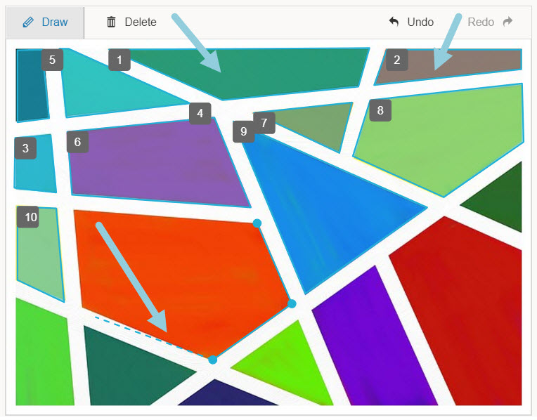 An example of an image with multiple hotspots outlined