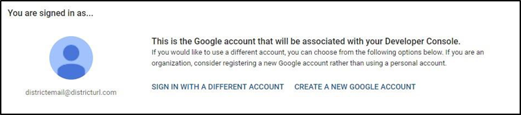 Google User Account page