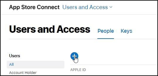 App Store Connect window