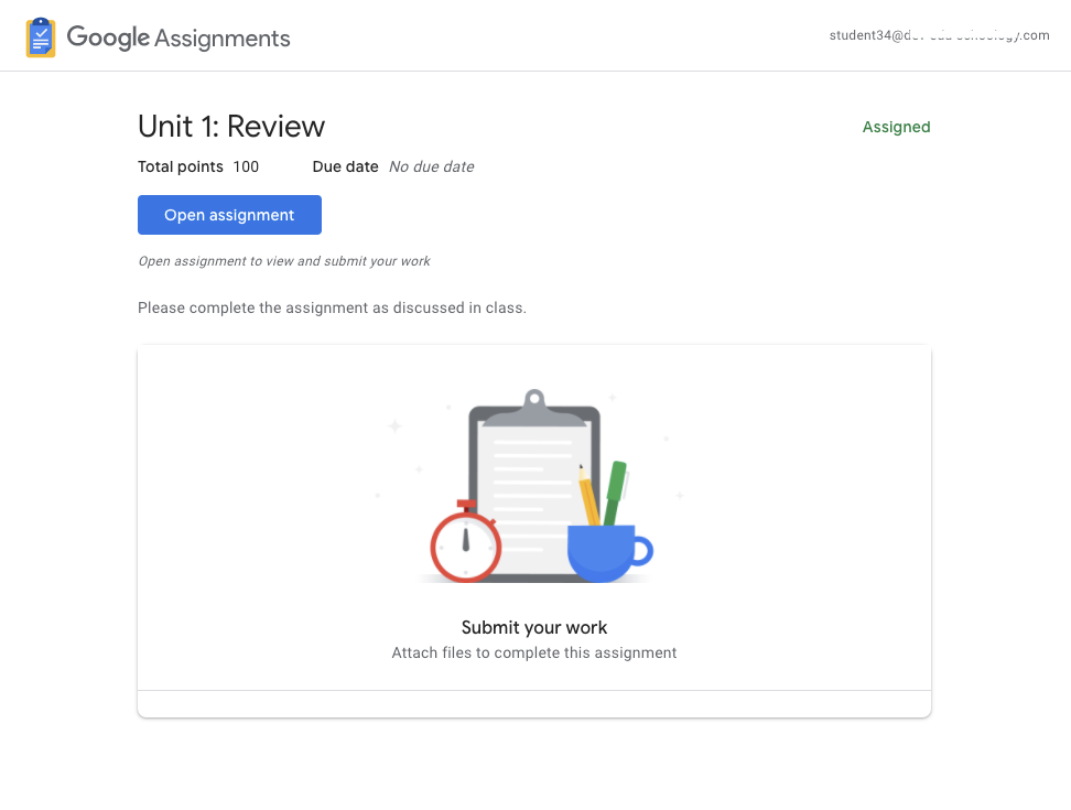 google assignment setting