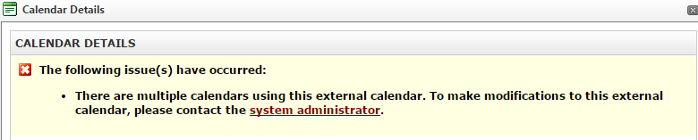 Updated Calendars details window