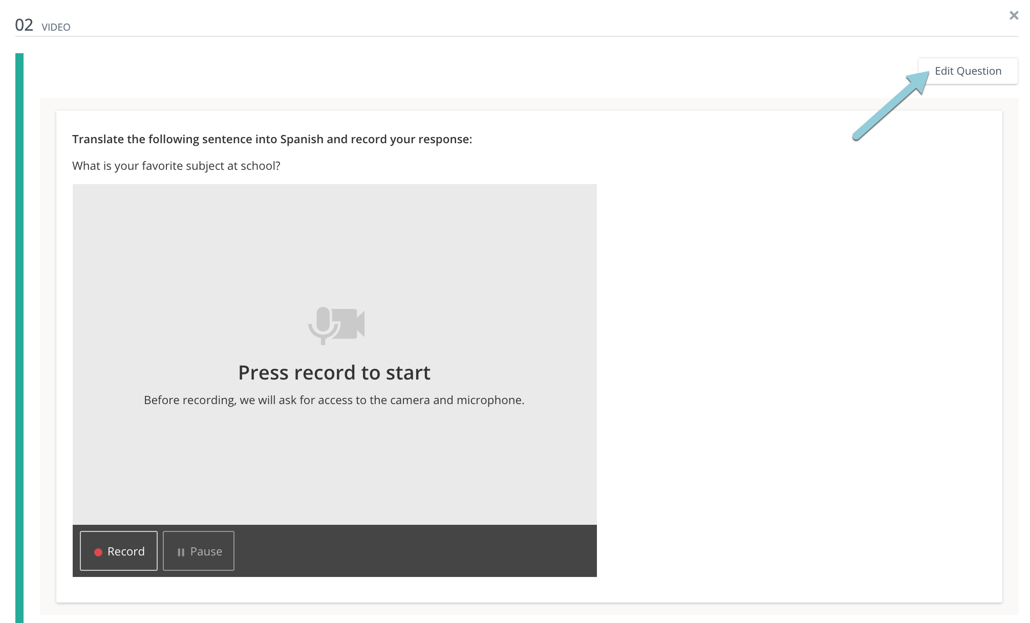 An example of a question preview highlighting the option to Edit question.