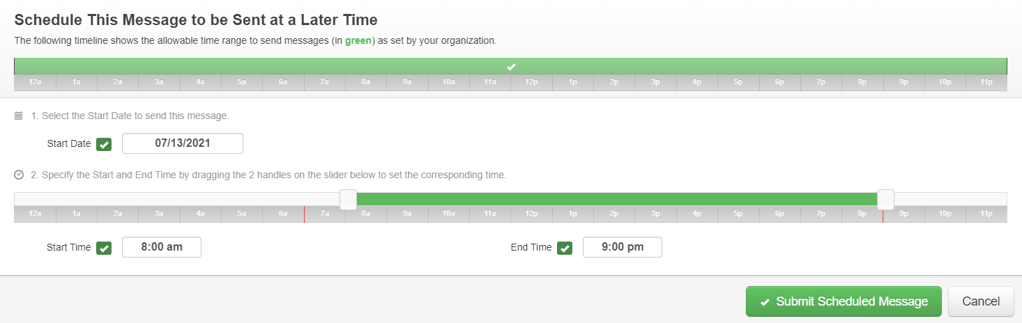 Schedule to Send Later window