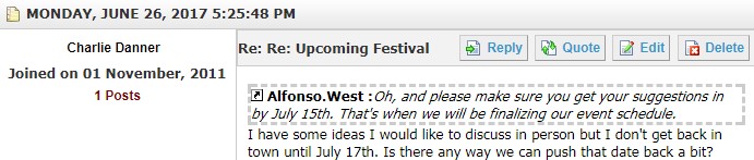 Reply to Post window