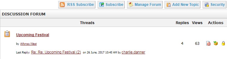 Discussion Forum - Threads window