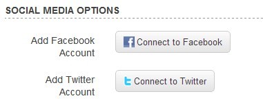 Social Media Options window