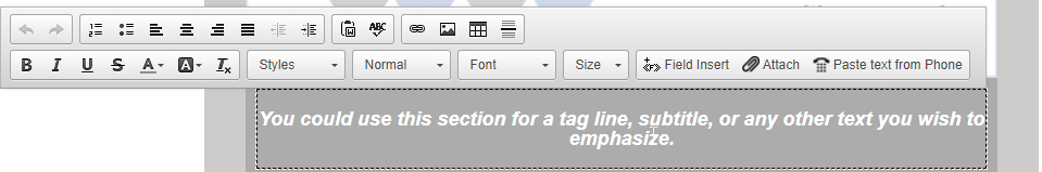 Editing the Content Area