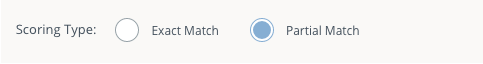 Scoring type options with Partial Match selected