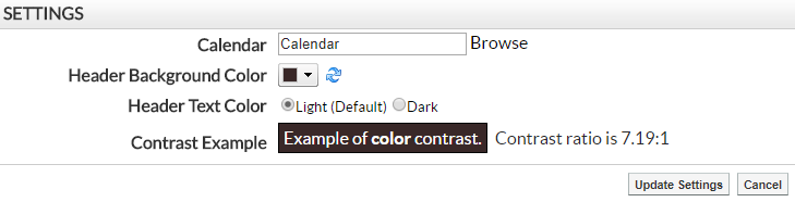 Color Contrast Settings window