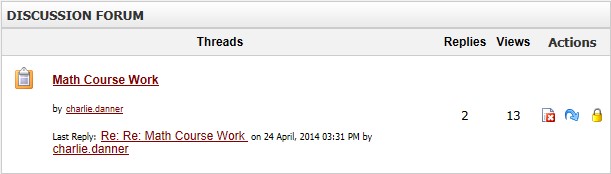 Discussion Forum - Threads window