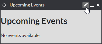 Upcoming Events window