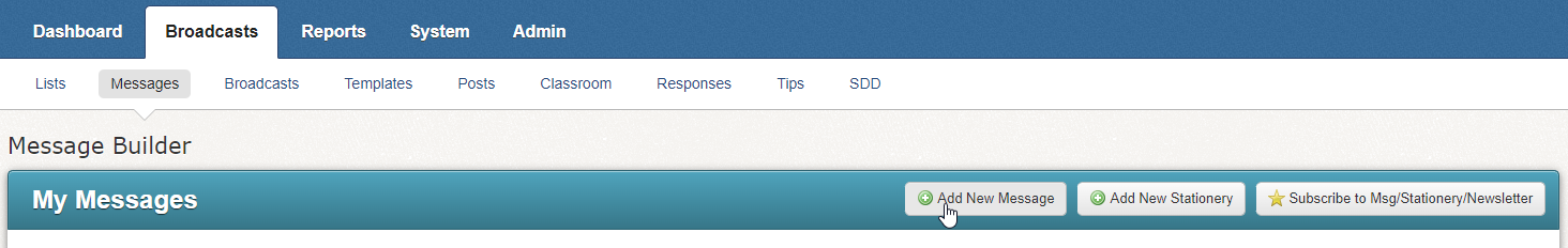 Broadcasts Tab