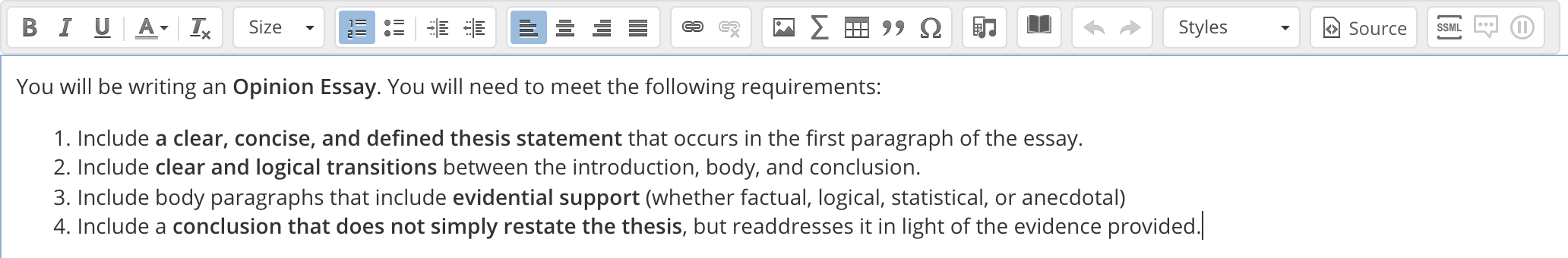 The Compose question field with a writing prompt entered and rich text editor options displayed.