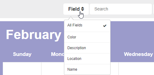 Filter events based on type