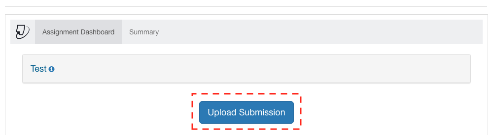 The Turnitin assignment dashboard calling out the Upload Submission button.
