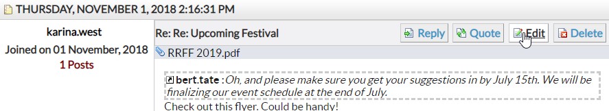Edit Discussion Topics window