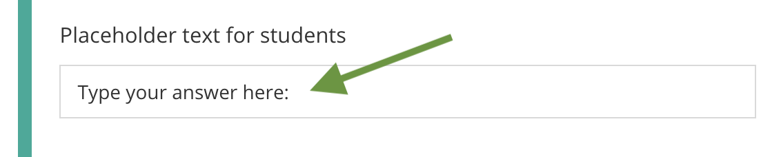 The placeholder text for students field with sample text entered