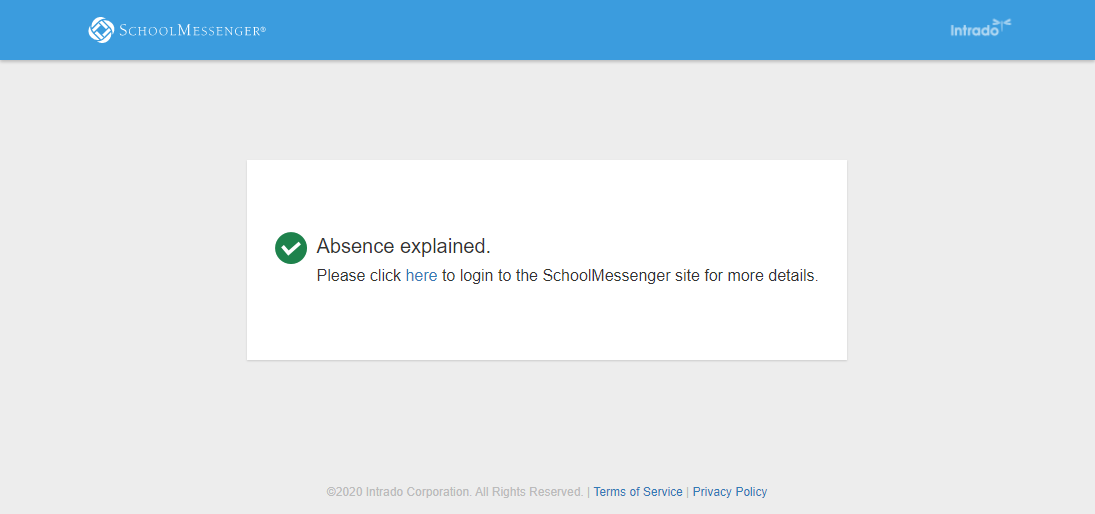 Absence Explained confirmation window