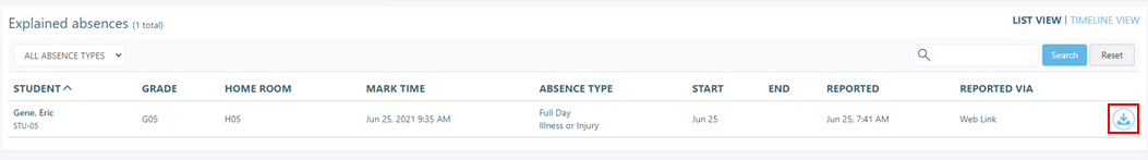 Explained Absences sample - 2