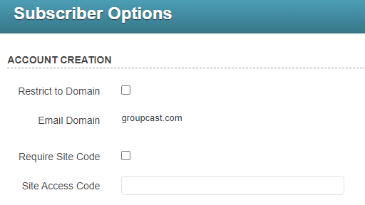 Subscriber Options window
