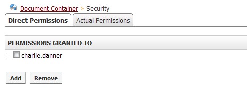 Direct Permissions tab
